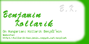 benjamin kollarik business card